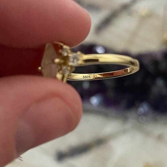 14k Gold over SS Moonstone Ring - Picture 15 of 15
